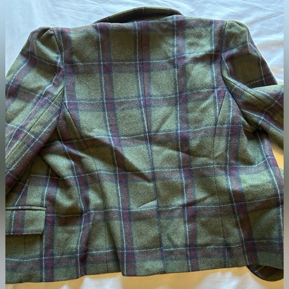 ModCloth Green Plaid Jacket with Shoulder Pads - Picture 3 of 4